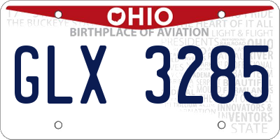 OH license plate GLX3285