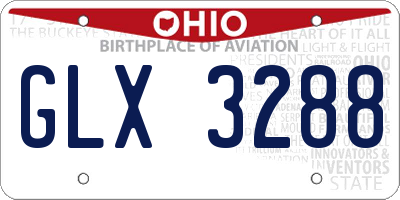 OH license plate GLX3288