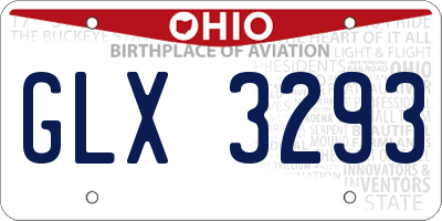 OH license plate GLX3293