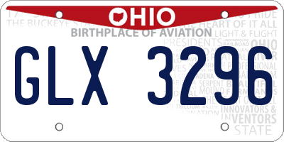 OH license plate GLX3296