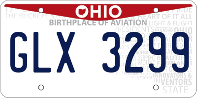 OH license plate GLX3299
