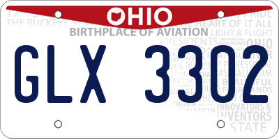 OH license plate GLX3302