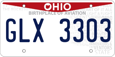 OH license plate GLX3303