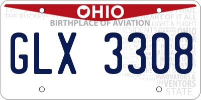 OH license plate GLX3308