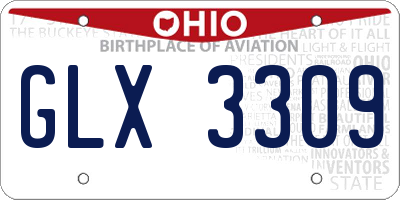 OH license plate GLX3309