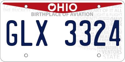 OH license plate GLX3324