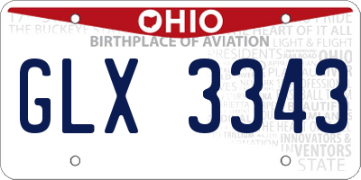 OH license plate GLX3343