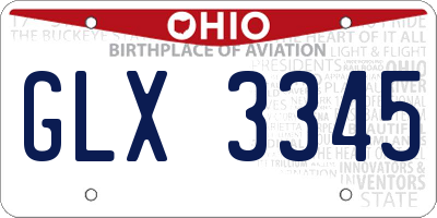 OH license plate GLX3345