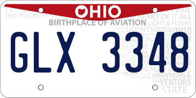 OH license plate GLX3348