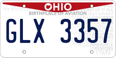 OH license plate GLX3357