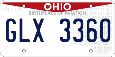 OH license plate GLX3360