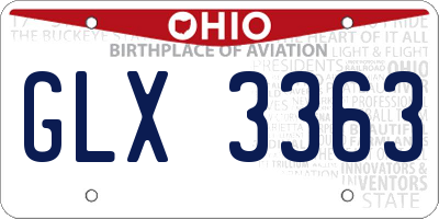 OH license plate GLX3363