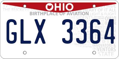 OH license plate GLX3364