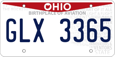 OH license plate GLX3365