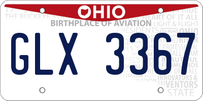 OH license plate GLX3367
