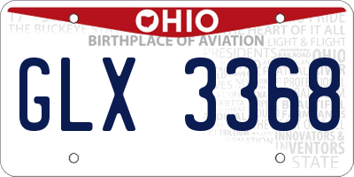 OH license plate GLX3368