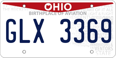 OH license plate GLX3369