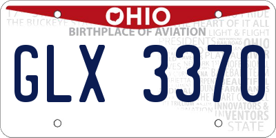OH license plate GLX3370