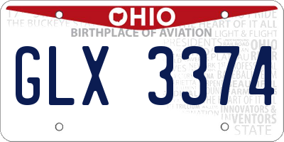 OH license plate GLX3374