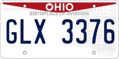 OH license plate GLX3376