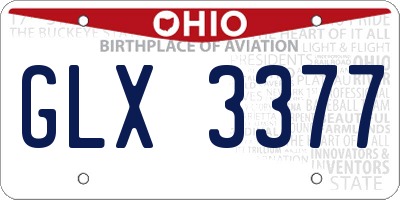 OH license plate GLX3377