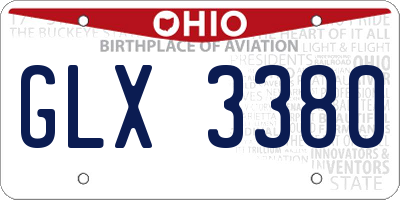 OH license plate GLX3380