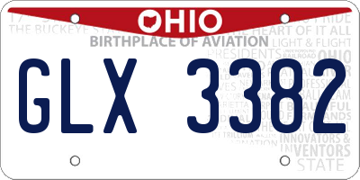 OH license plate GLX3382