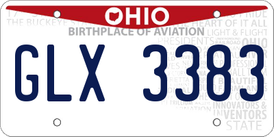 OH license plate GLX3383