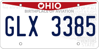 OH license plate GLX3385