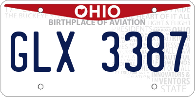 OH license plate GLX3387