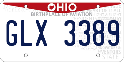 OH license plate GLX3389