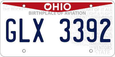 OH license plate GLX3392