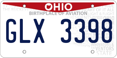 OH license plate GLX3398