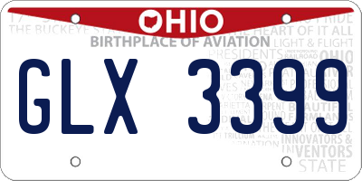 OH license plate GLX3399