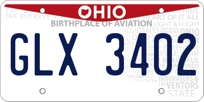 OH license plate GLX3402