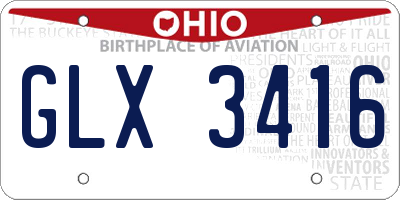 OH license plate GLX3416