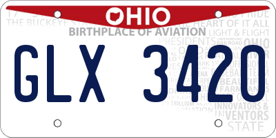 OH license plate GLX3420