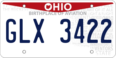 OH license plate GLX3422