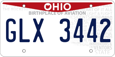 OH license plate GLX3442