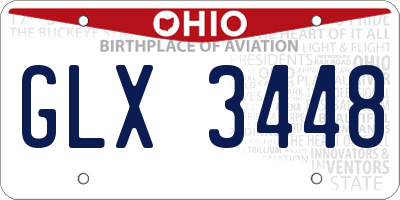 OH license plate GLX3448
