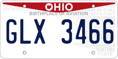 OH license plate GLX3466