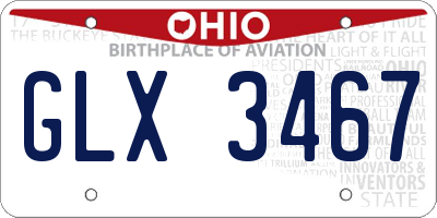 OH license plate GLX3467