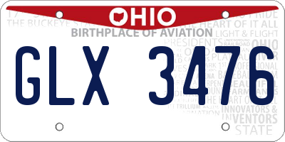 OH license plate GLX3476