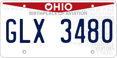 OH license plate GLX3480