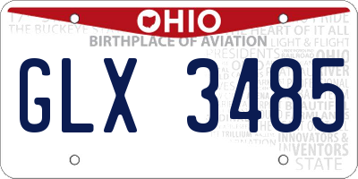 OH license plate GLX3485