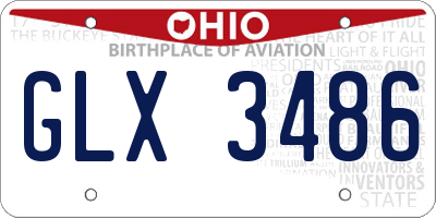 OH license plate GLX3486