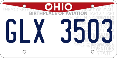 OH license plate GLX3503
