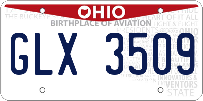 OH license plate GLX3509