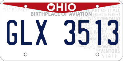 OH license plate GLX3513