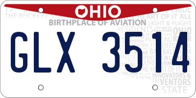 OH license plate GLX3514